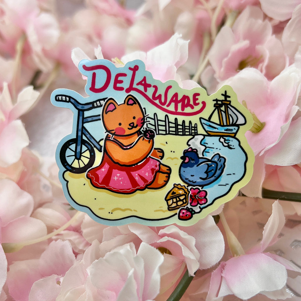 Delaware ~ State Cats Sticker Sticker Woolblossom   