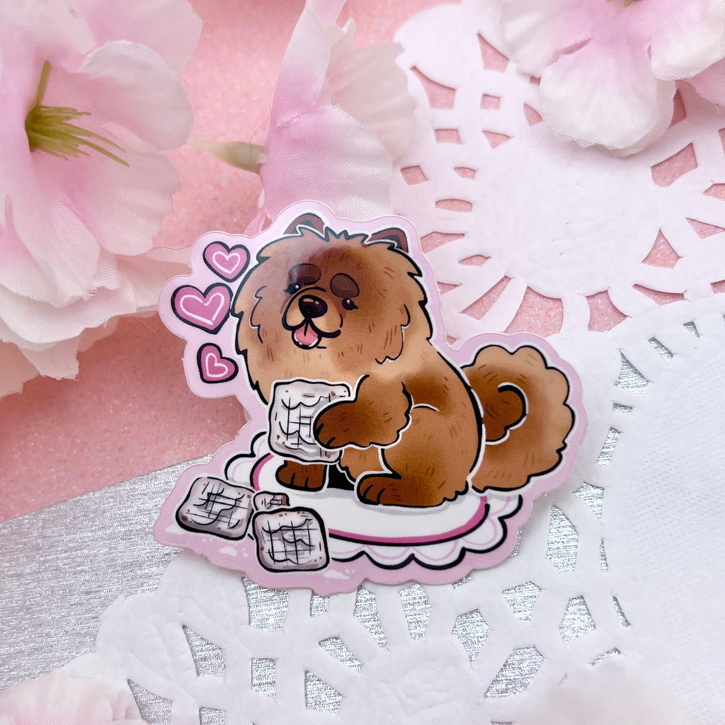 Chow Chow with Puppy Chow ~ Sticker Sticker Woolblossom   