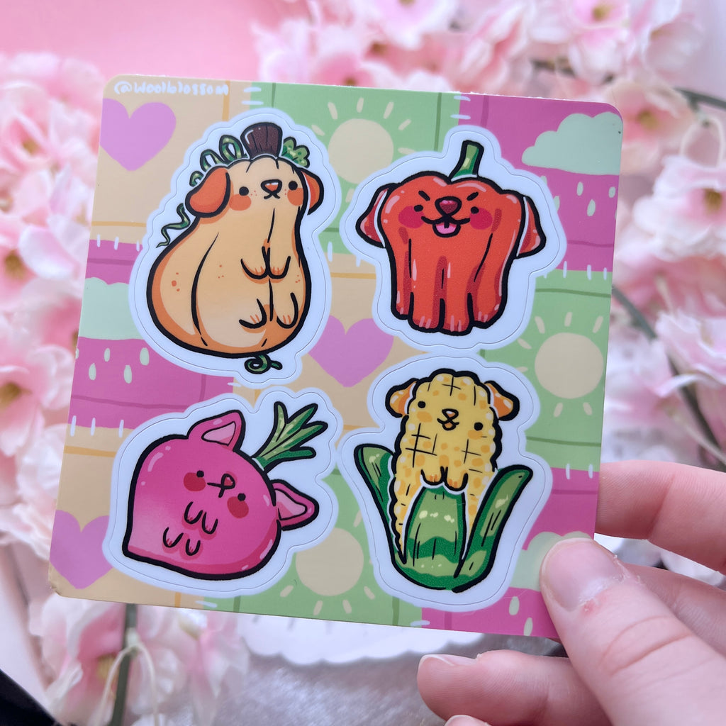 Veggie Pups ~ Sticker Sheet Sticker Sheet Woolblossom   