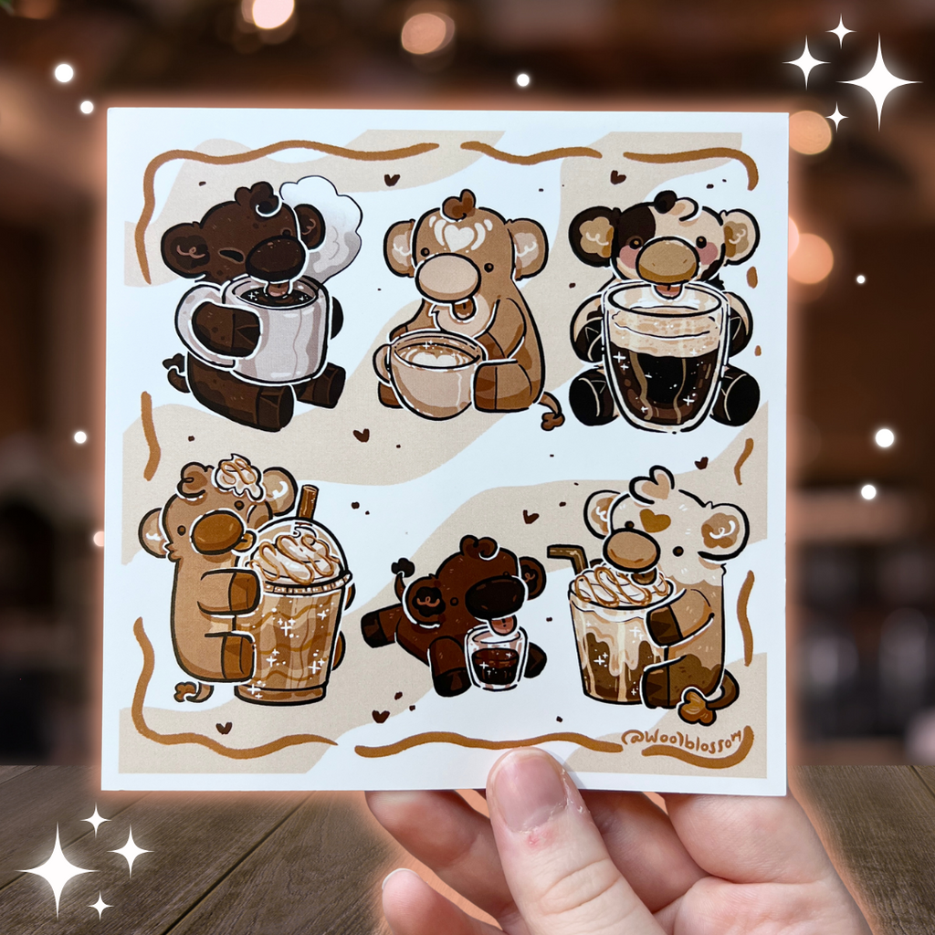 Coffee Cows ~ Print Print Woolblossom   