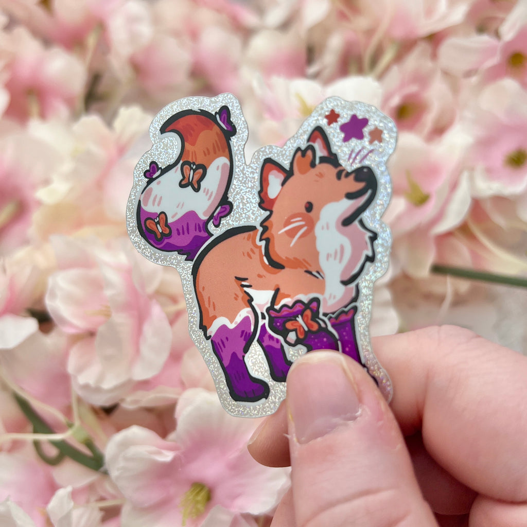 Lesbian Colored Fox ~ Pixie Dust Glitter Sticker Sticker Woolblossom   