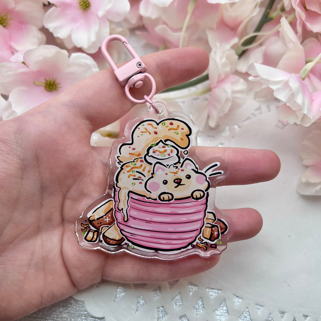 Soup Cats! ~ Acrylic Keychain Charms Keychains Woolblossom   