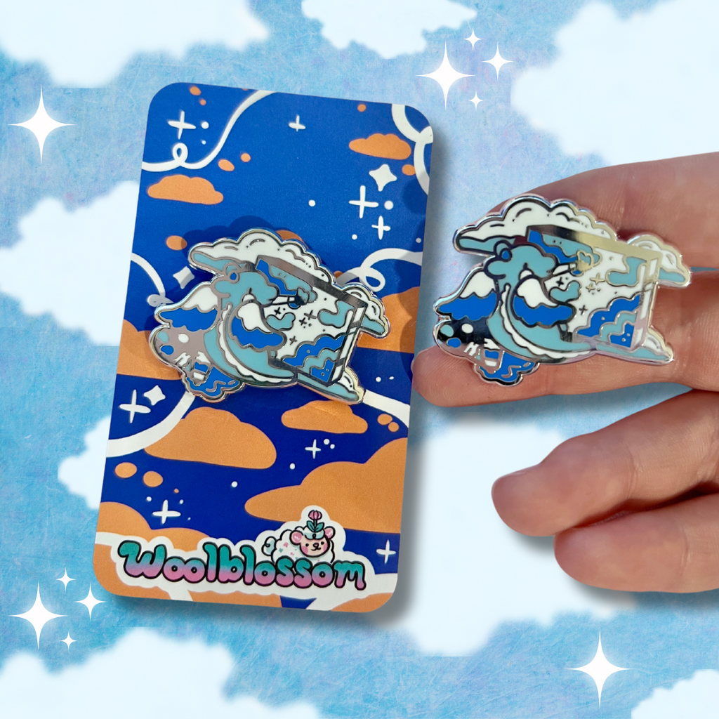 Dreamy Painter Dragon ~ Enamel Pin Enamel Pin Woolblossom   