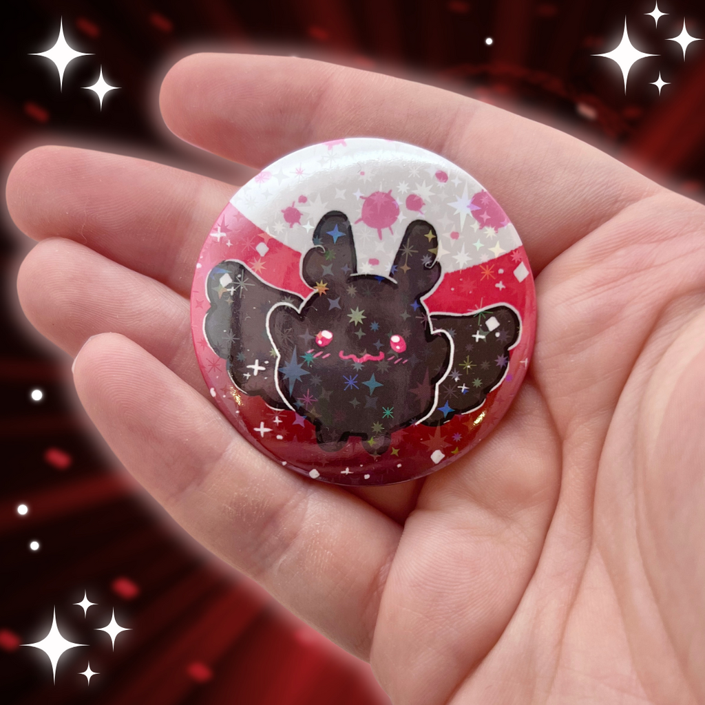 Mothman ~ Holo Button  Woolblossom   