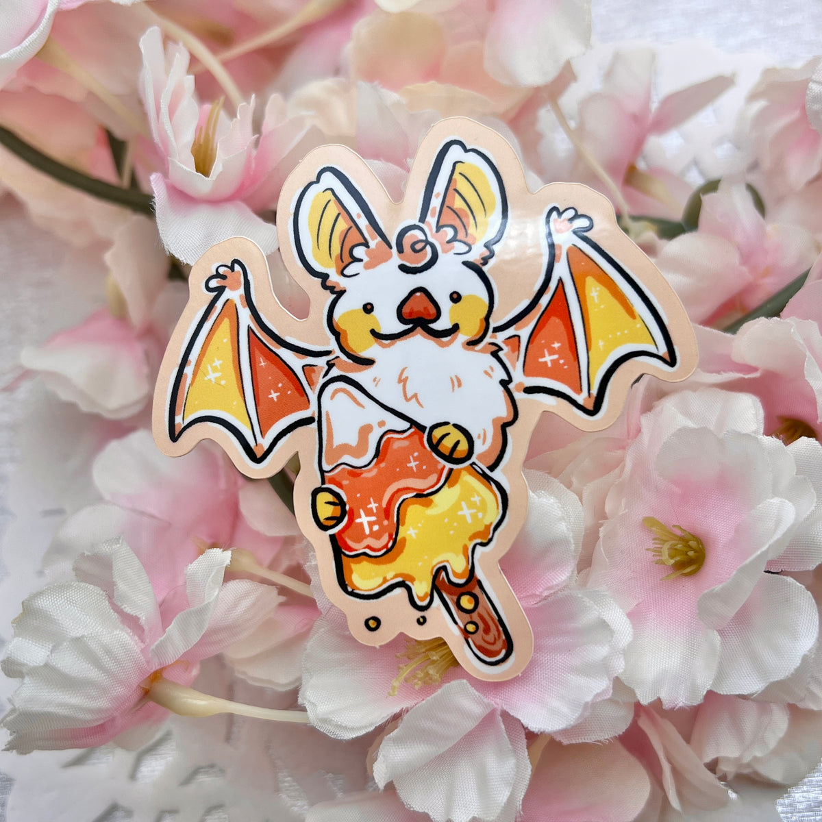 Candy Corn Popsicle Bat ~ Sticker – Woolblossom