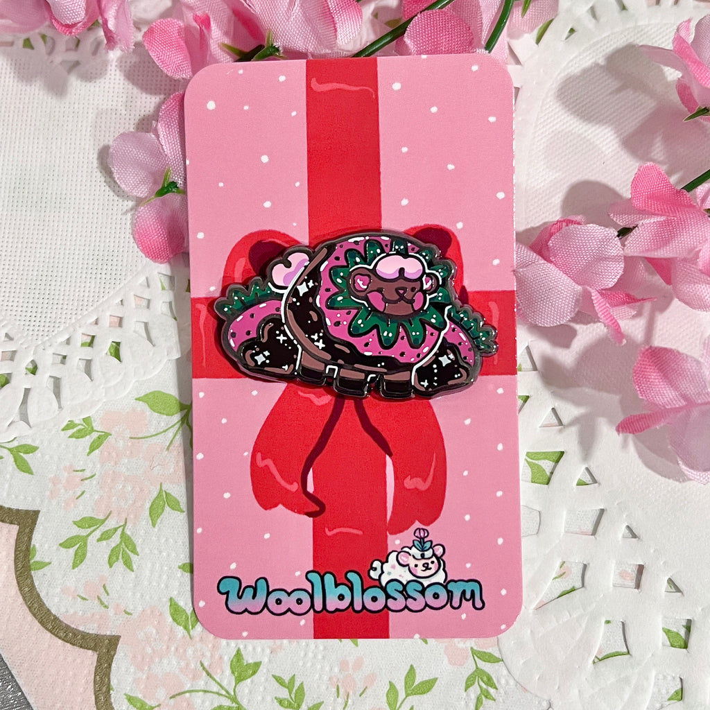 Strawberry Tulip the Sheep ~ Enamel Pin  Woolblossom   