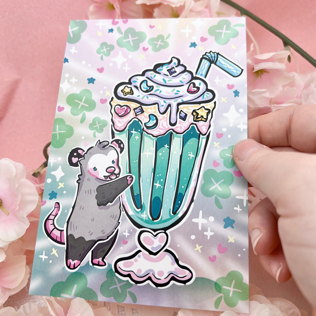 Cereal Milkshake Opossum ~ Print Print Woolblossom   