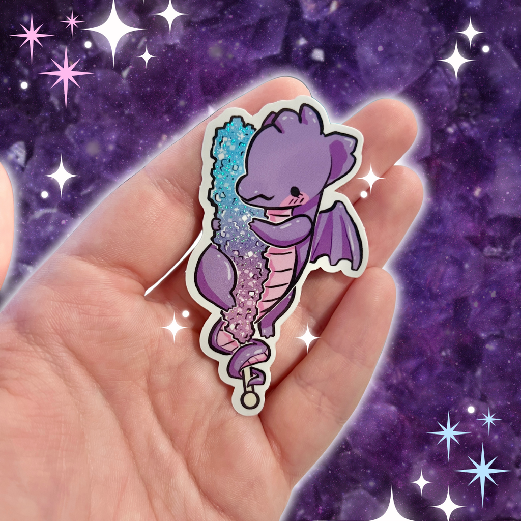 Rock Candy Dragon ~ Pixie Dust Glitter Sticker  Woolblossom   