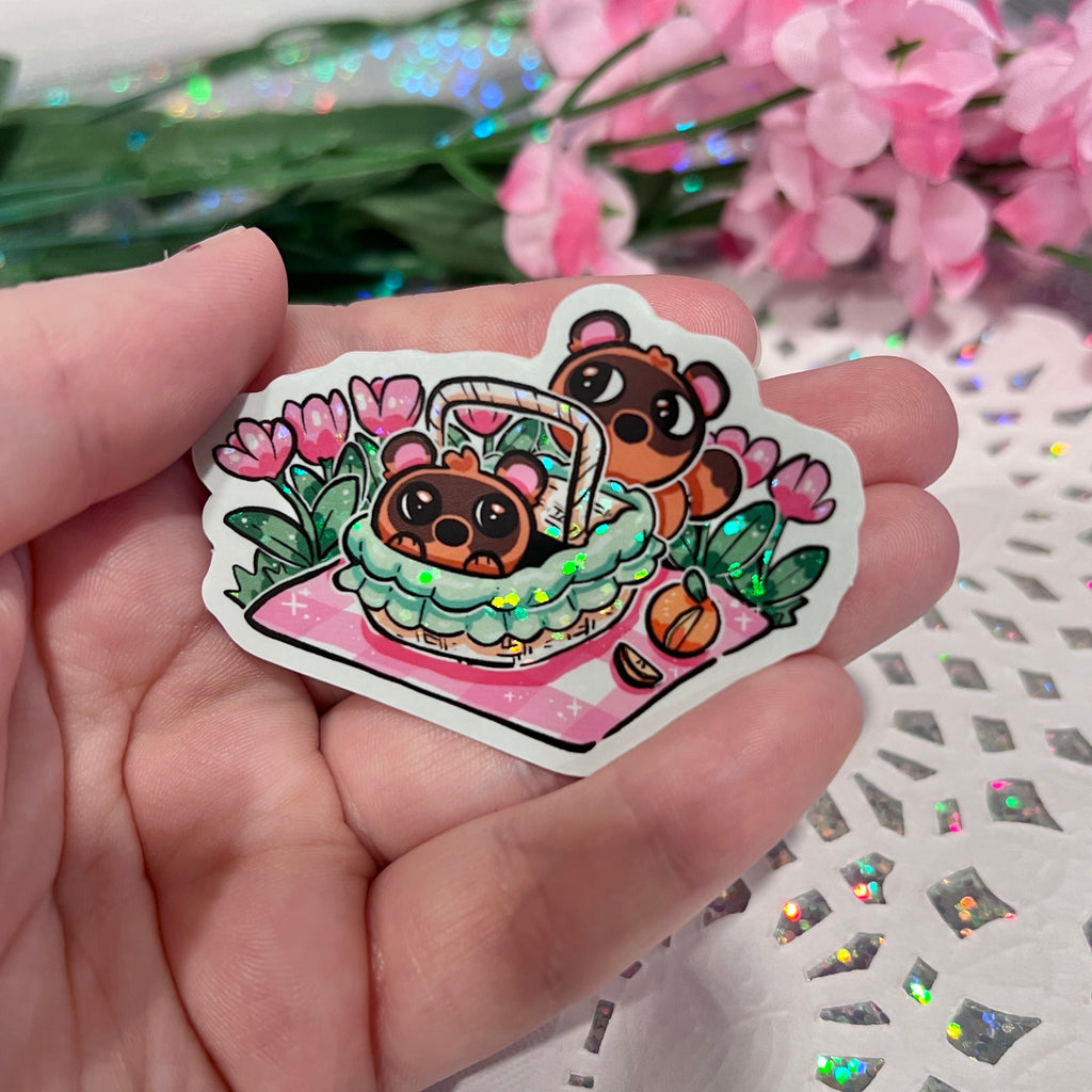 August Patreon Rewards 2023  Woolblossom Glitter Timmy and Tommy Picnic Sticker  