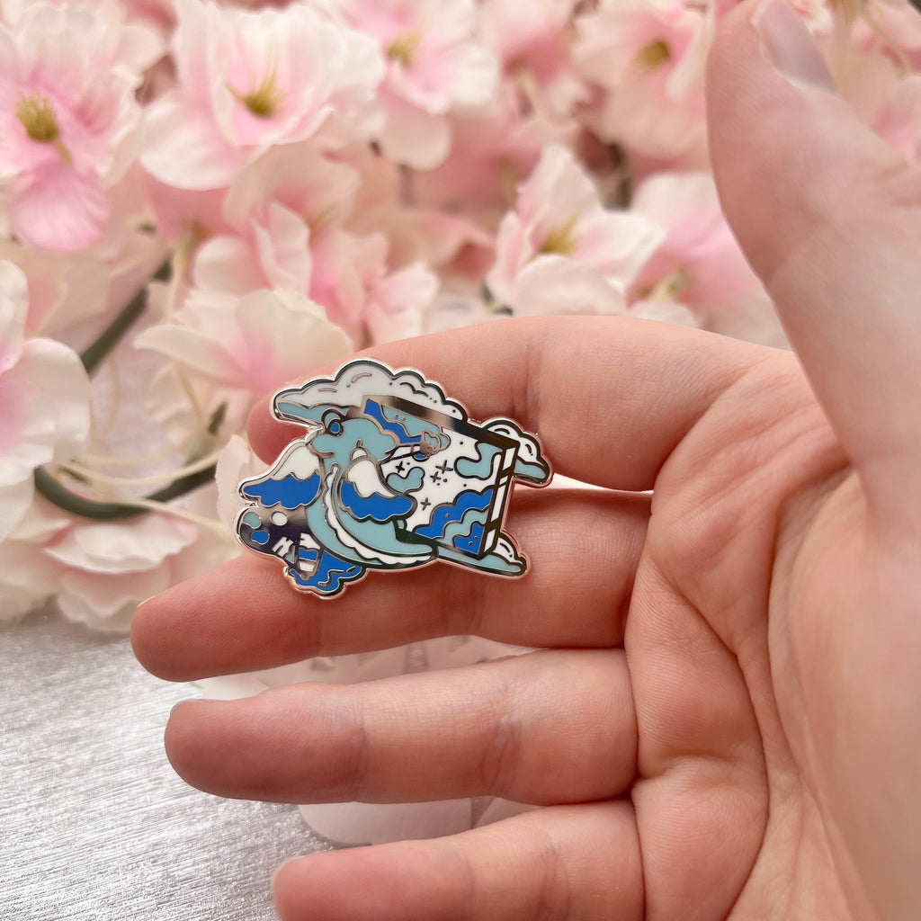 Dreamy Painter Dragon ~ Enamel Pin Enamel Pin Woolblossom   