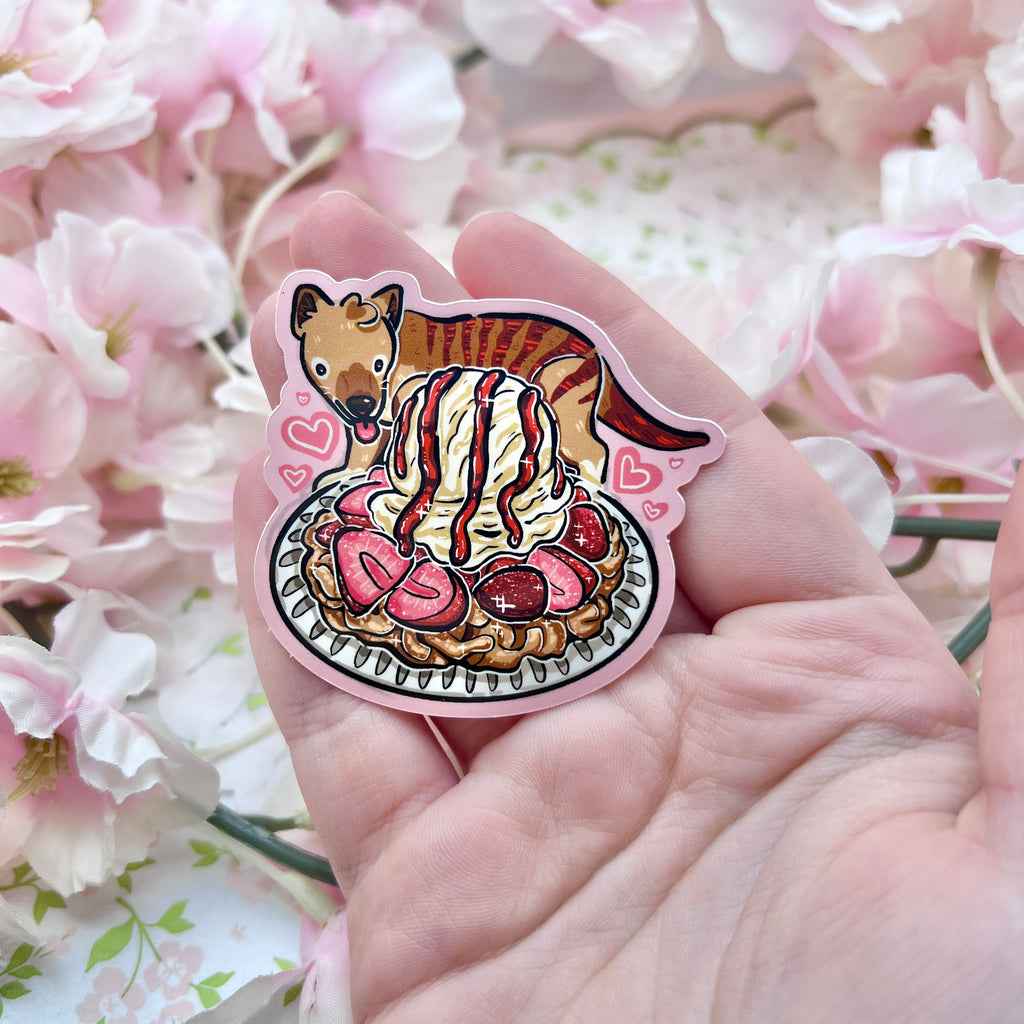 Strawberry Funnel Cake Thylacine ~ Sticker  Woolblossom   