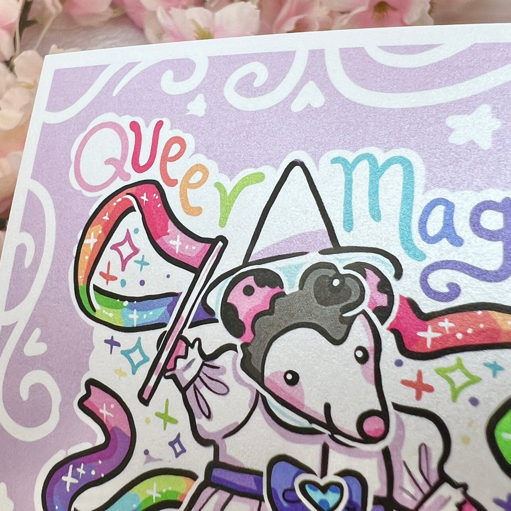 "Queer Magic!" Witch Opossum ~ Shimmer Print Print Woolblossom   