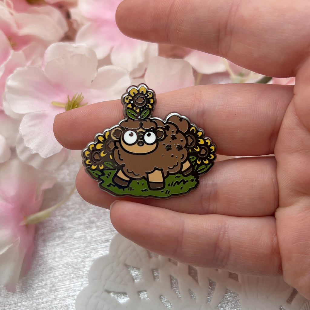 Sunflower Surprise Sage the Sheep ~ Enamel Pin Enamel Pin Woolblossom   