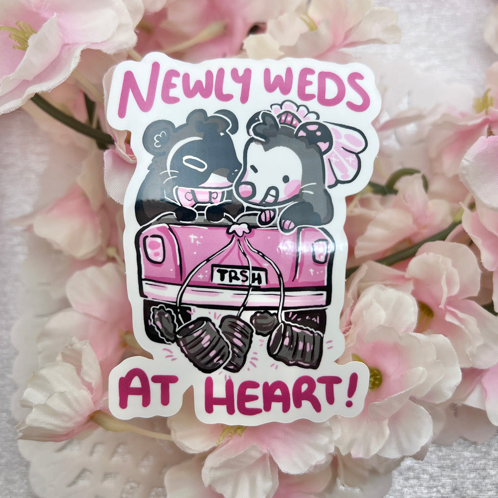 "Newly Weds At Heart!" Raccoon & Opossum ~ Sticker Sticker Woolblossom   