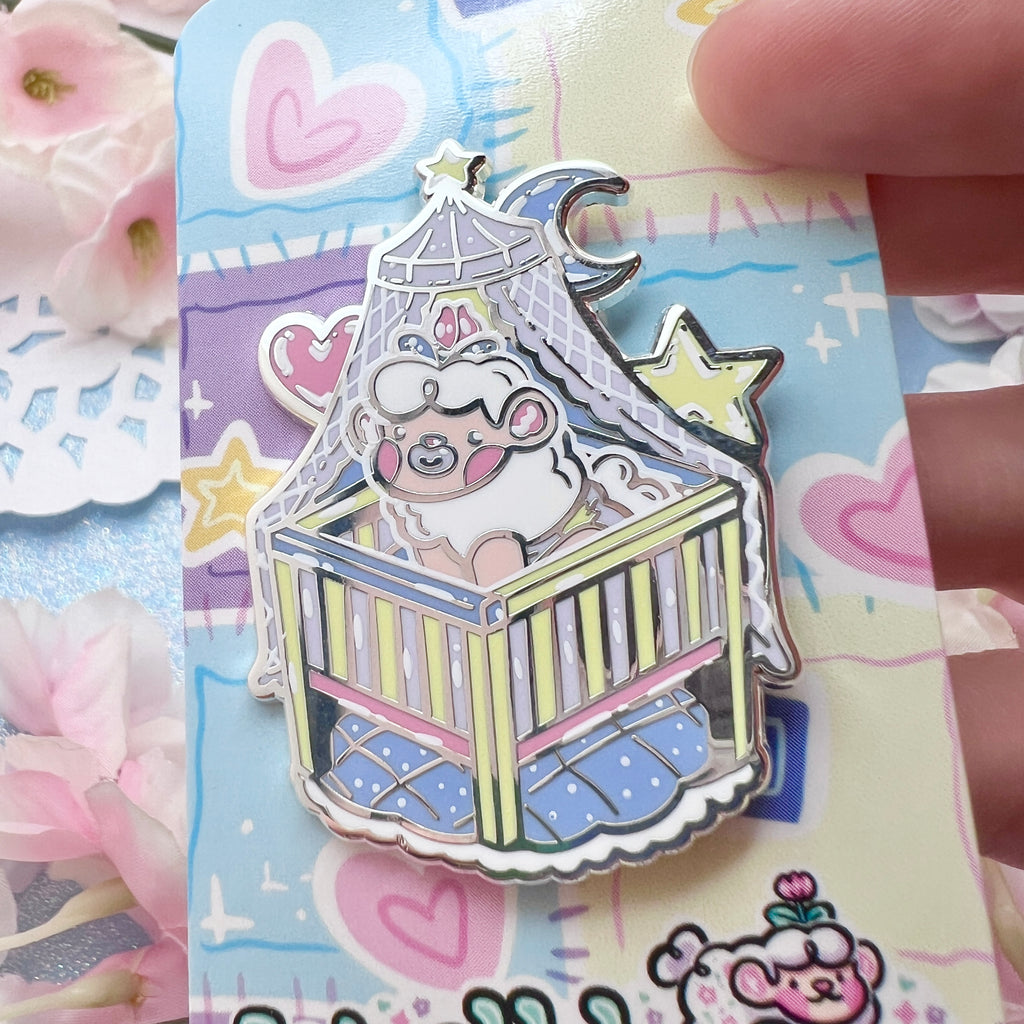 Baby Crib Sprout ~ Enamel Pin Enamel Pin Woolblossom   