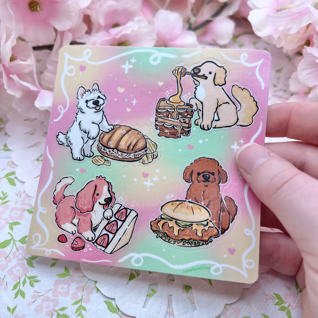 Sandwich Puppies! ~ Sticker Sheet Sticker Sheet Woolblossom   