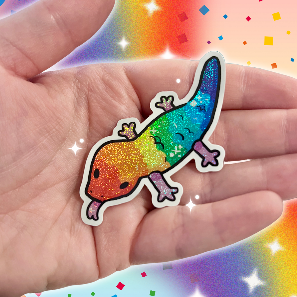 Rainbow Lizard ~ Pixie Dust Glitter Sticker  Woolblossom   