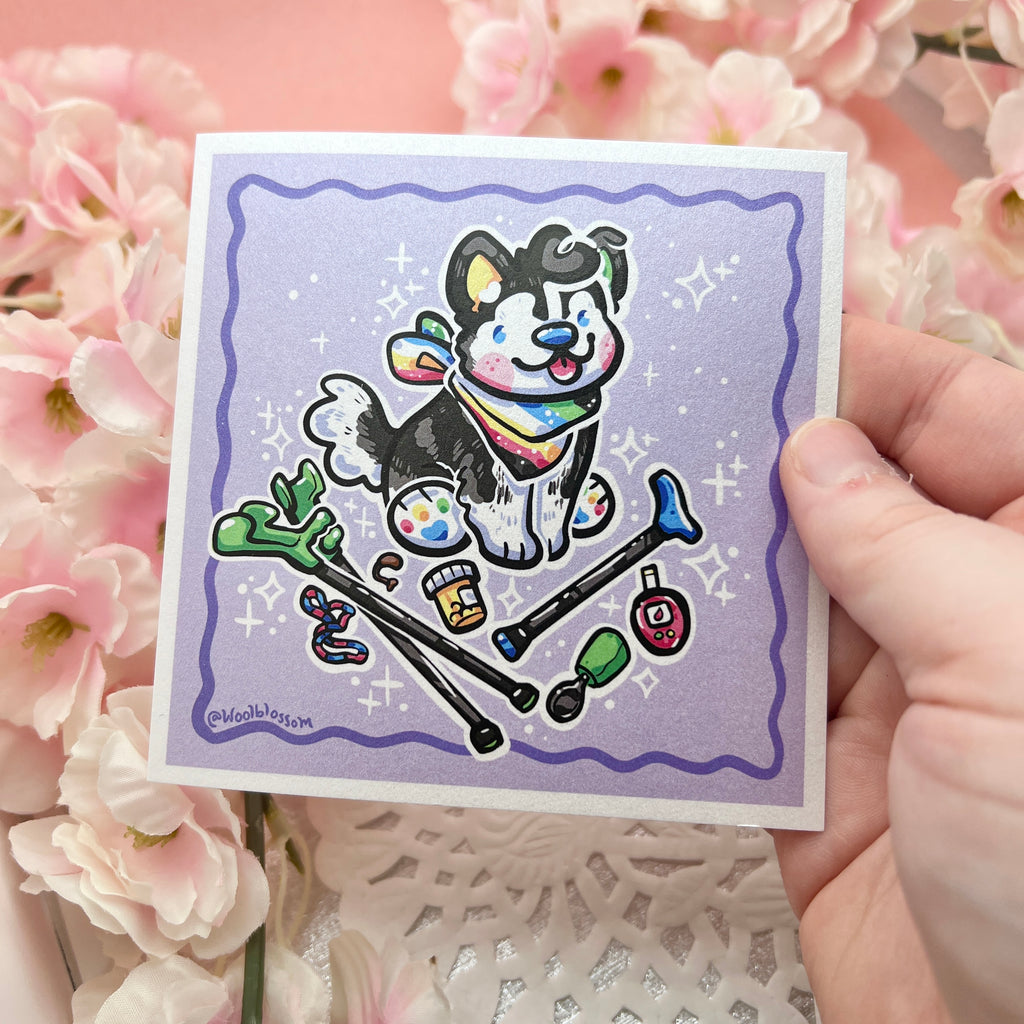 Disability Pride Puppy ~ Shimmer Print Print Woolblossom   