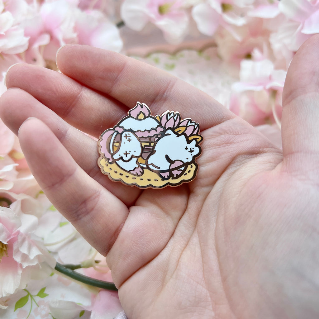 Sleepy Teapot Dragon ~ Enamel Pin Enamel Pin Woolblossom   