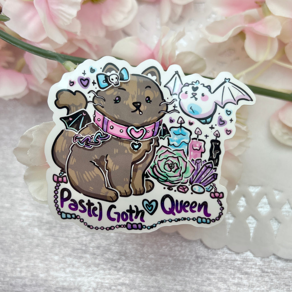 Pastel Goth Queen Dilute Tortie ~ Sticker Sticker Woolblossom   