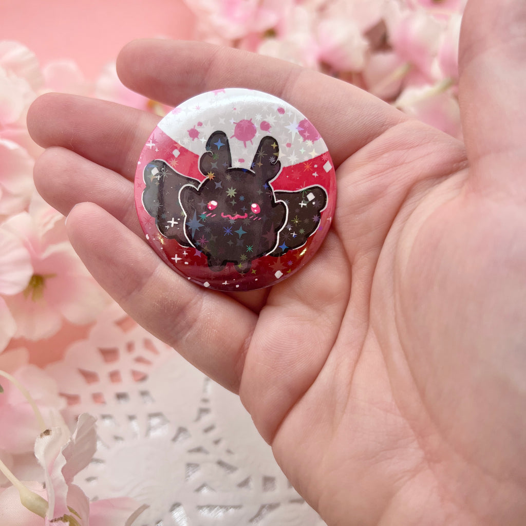 Mothman ~ Holo Button  Woolblossom   