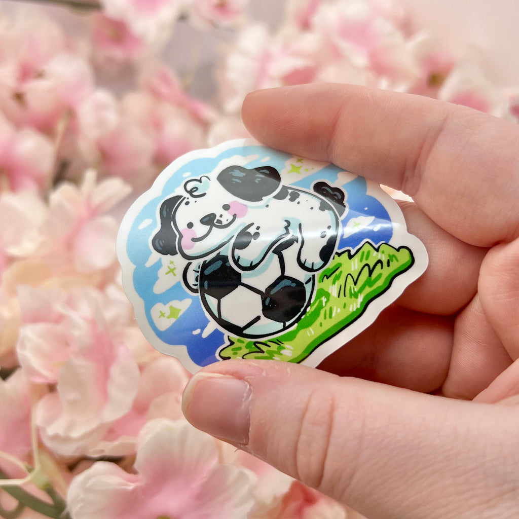 Soccer Dalmatian Puppy ~ Sticker Sticker Woolblossom   