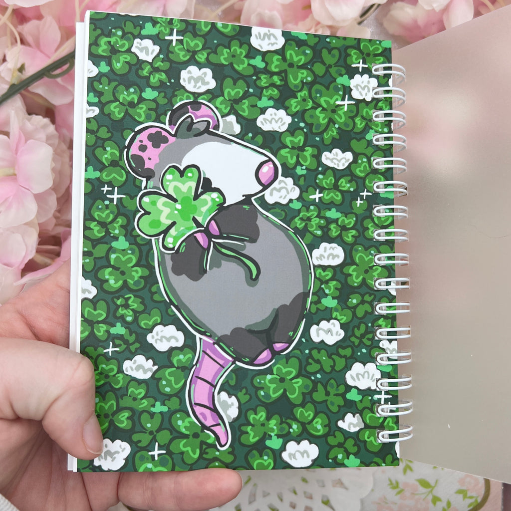 Lucky Clover Opossum ~ Mini Reusable Sticker Book  Woolblossom   