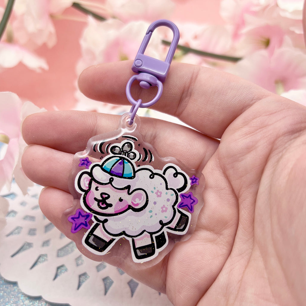 “Silly Mode: Activated!" Sprout ~ Glitter Acrylic Keychain Charm Keychains Woolblossom   