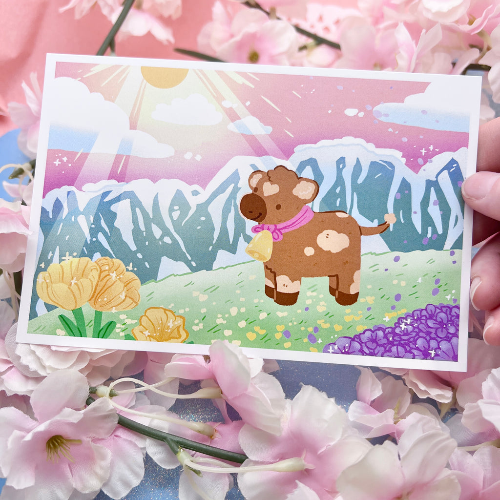 Swiss Alps Cow ~ Print Print Woolblossom   