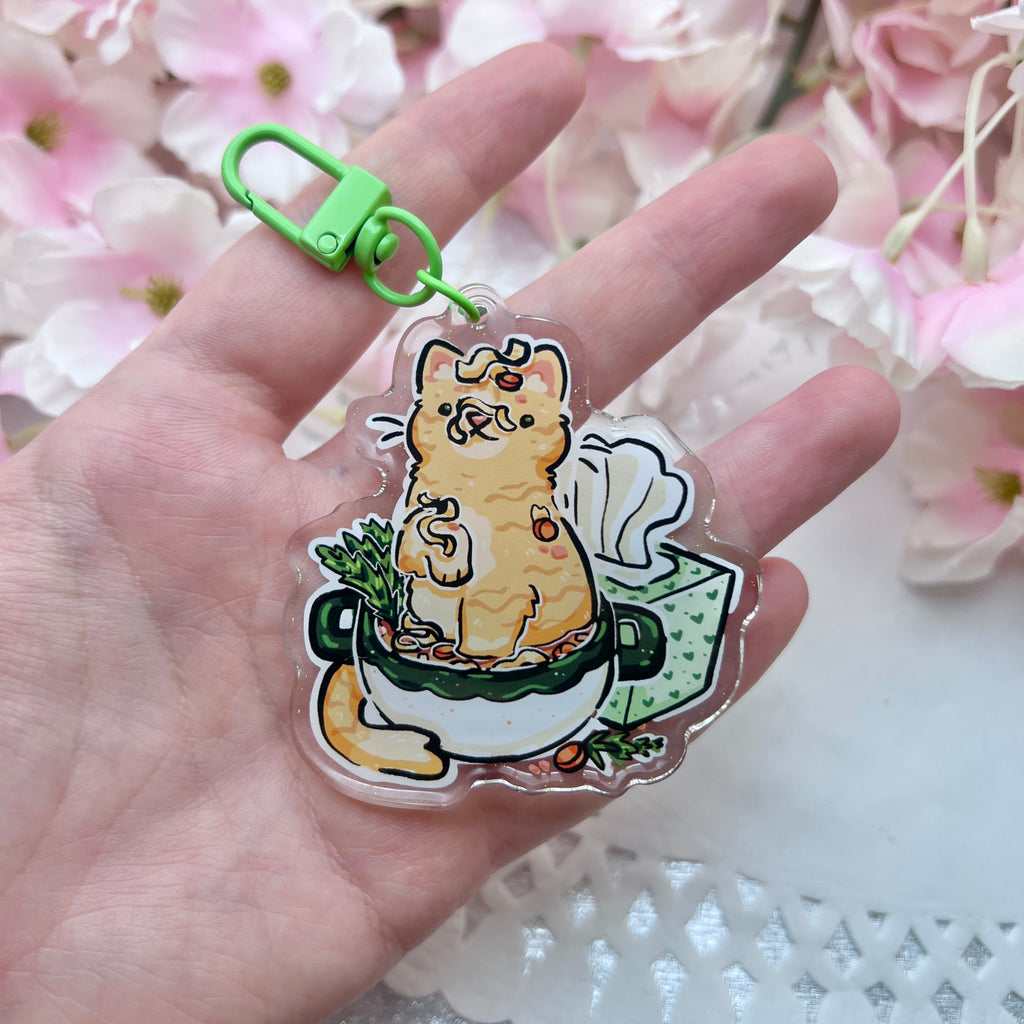 Soup Cats! ~ Acrylic Keychain Charms Keychains Woolblossom   