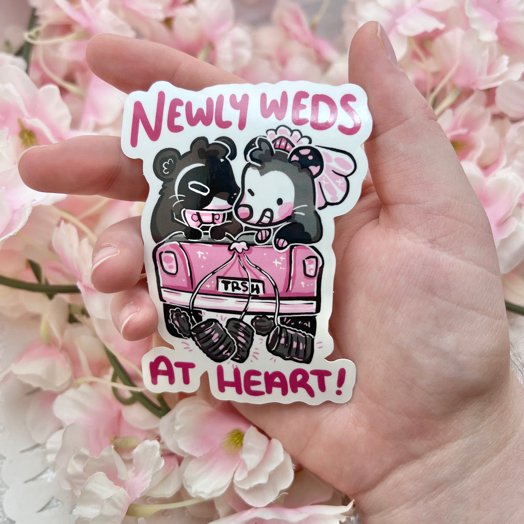 "Newly Weds At Heart!" Raccoon & Opossum ~ Sticker Sticker Woolblossom   