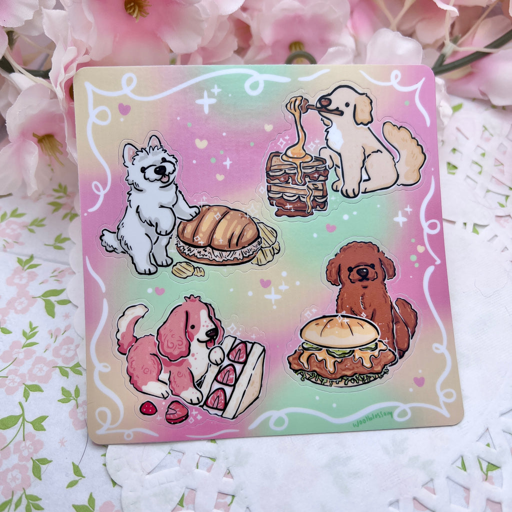 Sandwich Puppies! ~ Sticker Sheet Sticker Sheet Woolblossom   