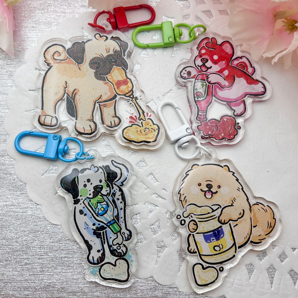 Condi-mutts! ~ Acrylic Keychain Charms Keychains Woolblossom   