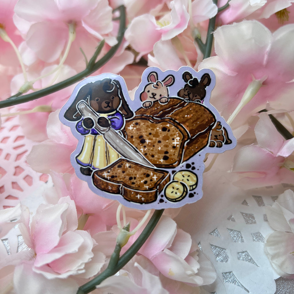 Banana Bread Bunnies ~ Sticker Sticker Woolblossom   