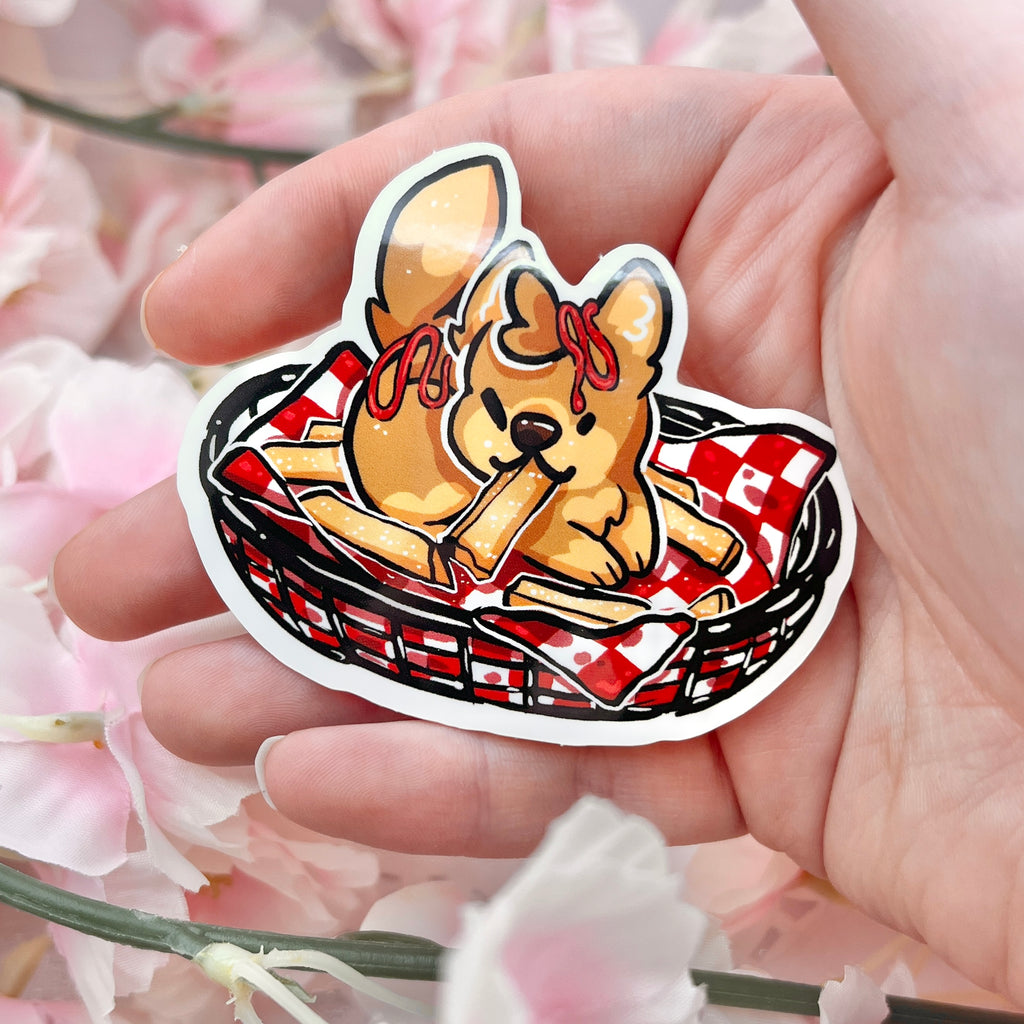 Ketchup French Fry Pup! ~ Sticker Sticker Woolblossom   