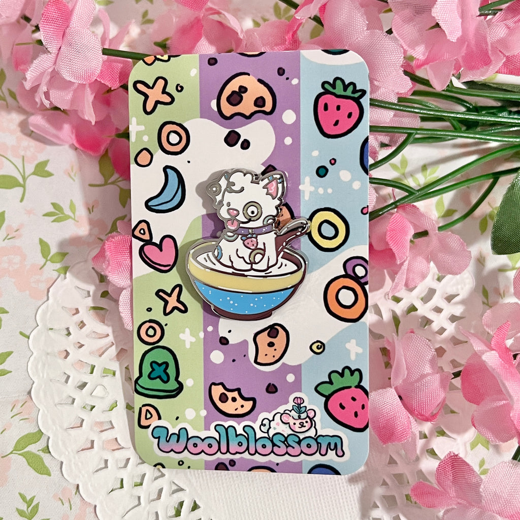 Fruity Cereal Puppy ~ Enamel Pin  Woolblossom   