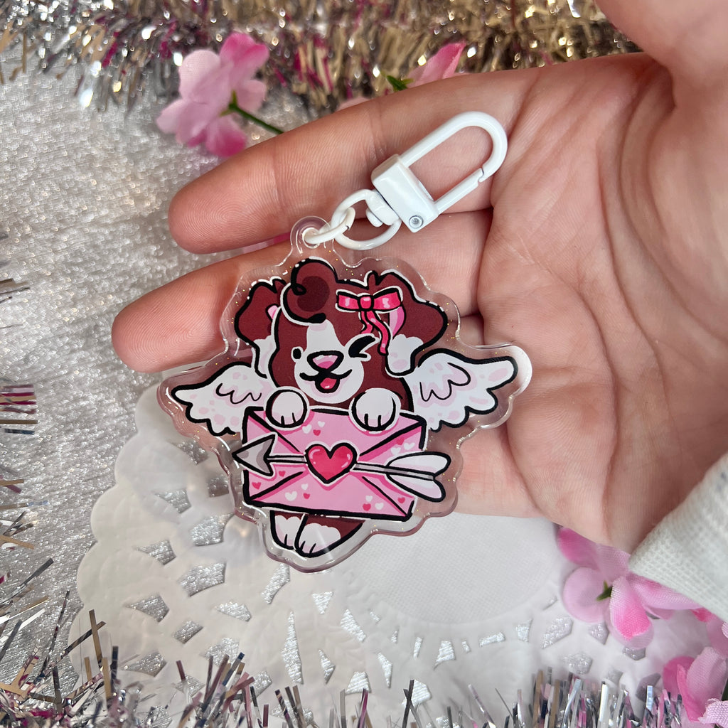 Cupid Puppy! ~ Acrylic Charm  Woolblossom   