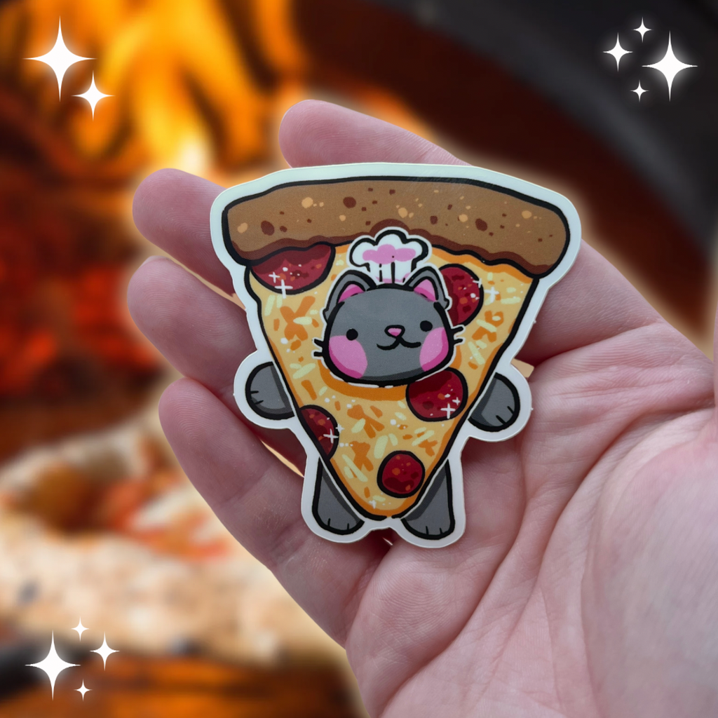 Pizza Mascot Cat ~ Sticker Sticker Woolblossom   