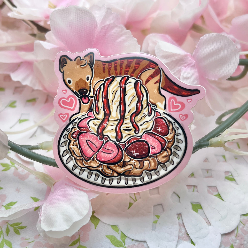 Strawberry Funnel Cake Thylacine ~ Sticker  Woolblossom   