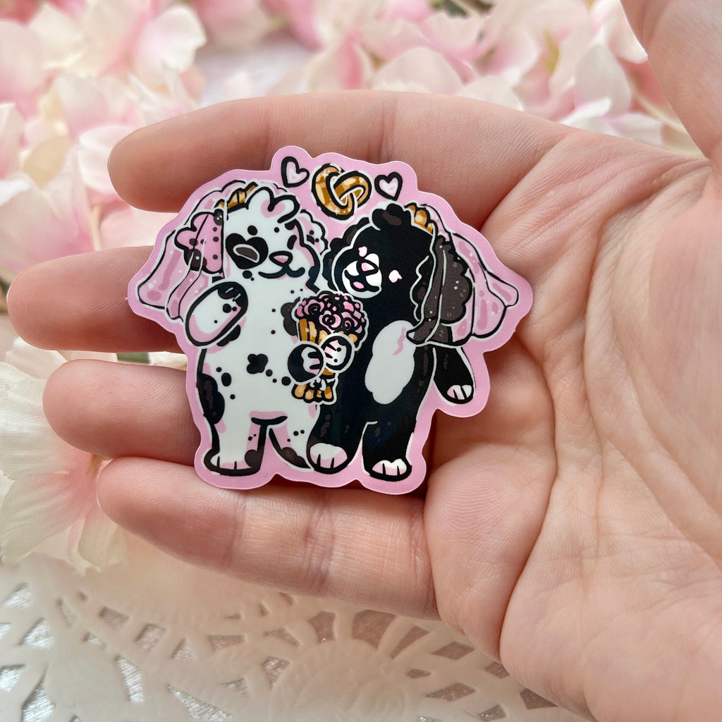 Sapphic Puppy Wedding ~ Sticker Sticker Woolblossom   