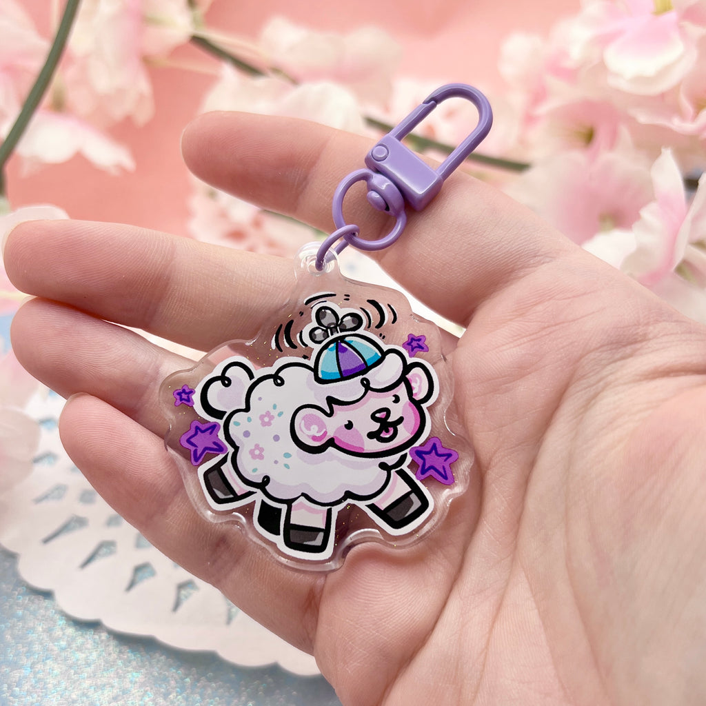 “Silly Mode: Activated!" Sprout ~ Glitter Acrylic Keychain Charm Keychains Woolblossom   