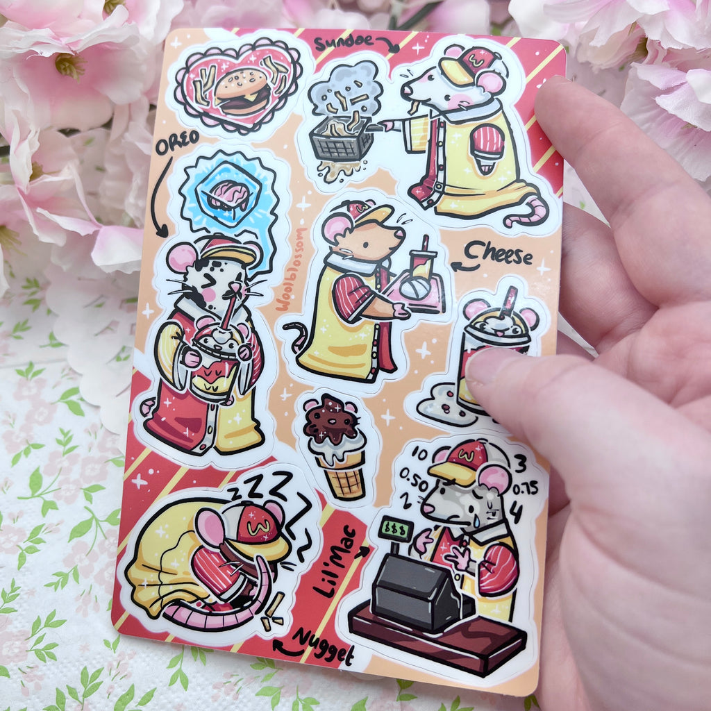 Rat'Donalds Collage ~ Sticker Sheet Sticker Sheet Woolblossom   