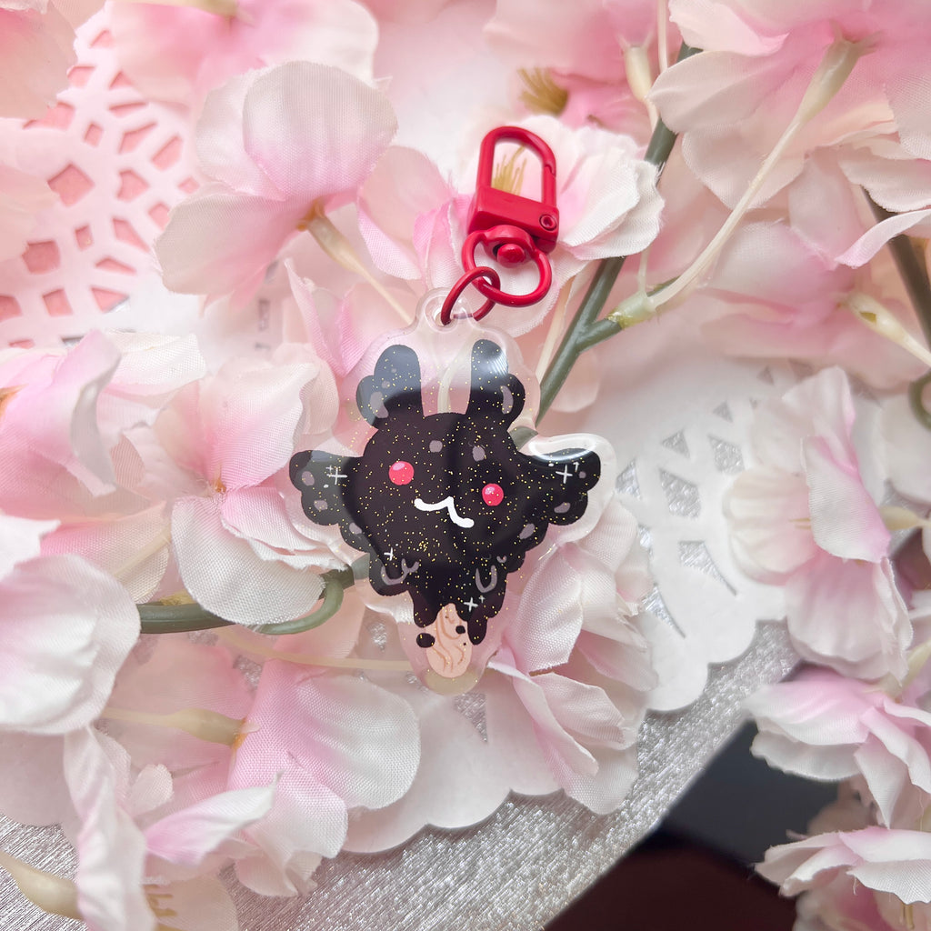 Mothpop ~ Glitter Acrylic Keychain Charm Keychains Woolblossom   