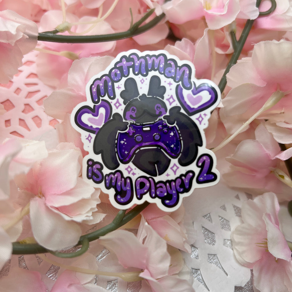 "Mothman is my Player 2" ~ Sticker Sticker Woolblossom   