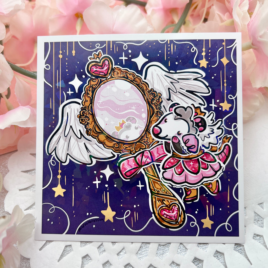 Magical Girl Mirror Opossum ~ Holo Print Print Woolblossom   