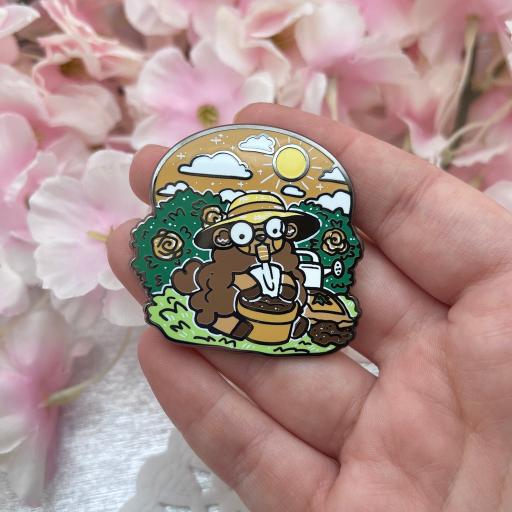 Summer Gardening Sage the Sheep ~ Enamel Pin Enamel Pin Woolblossom   