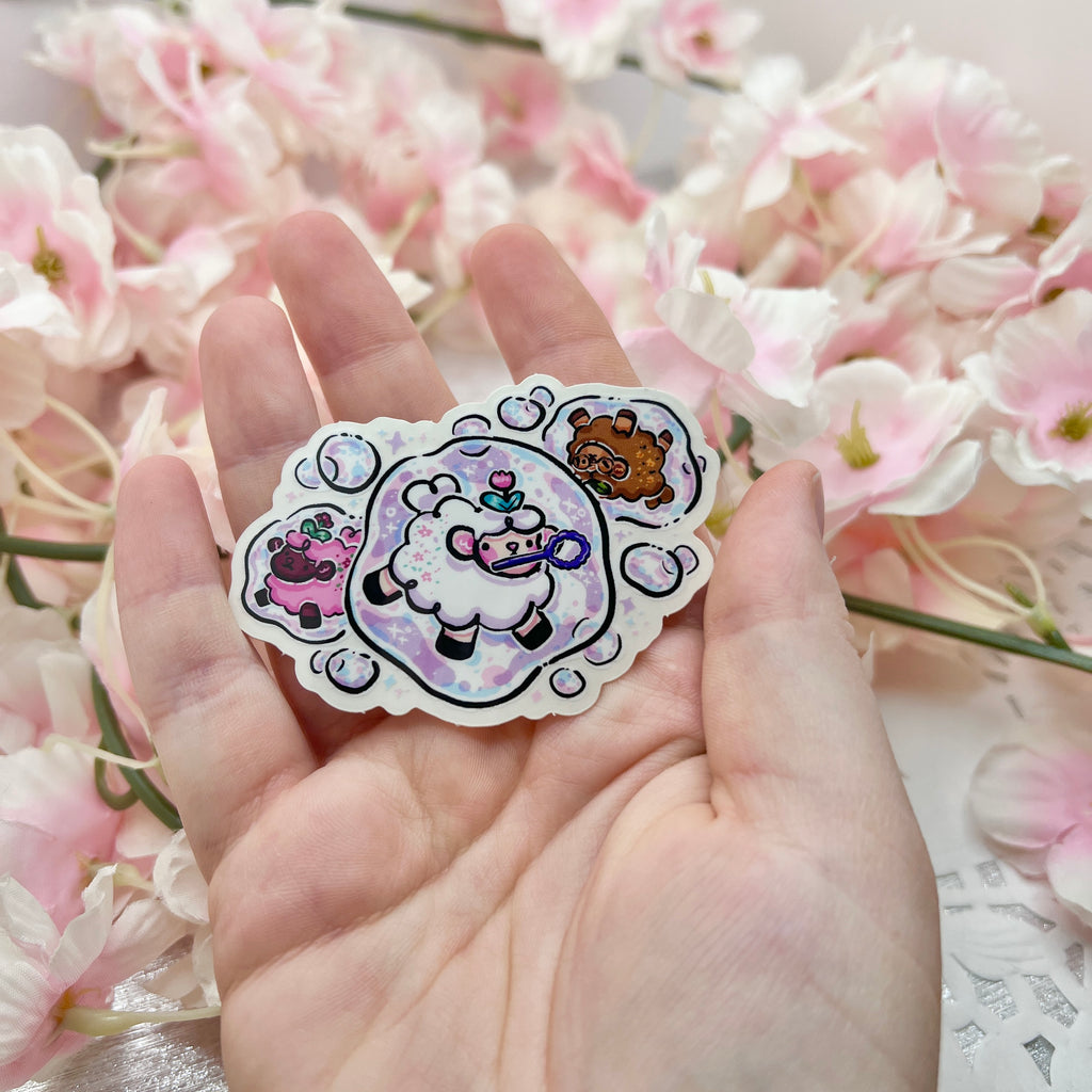 Floating Bubble Sheep ~ CLEAR Sticker Sticker Woolblossom   