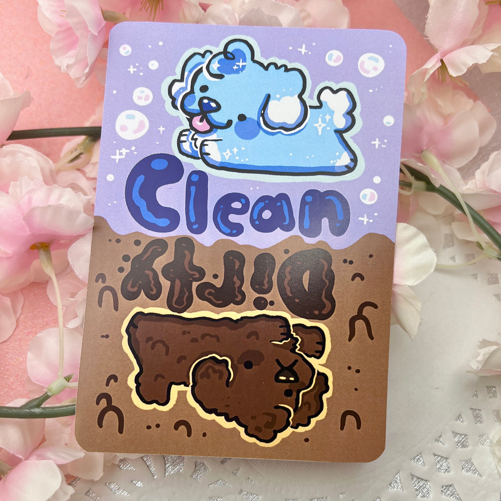 “Clean/Dirty” Puppy ~ Dishwasher Magnet  Woolblossom   