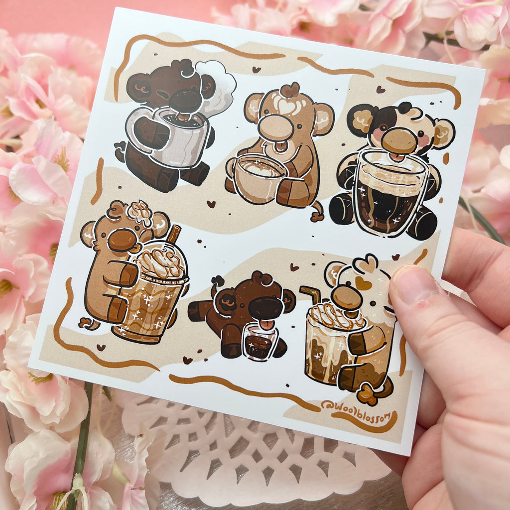 Coffee Cows ~ Print Print Woolblossom   