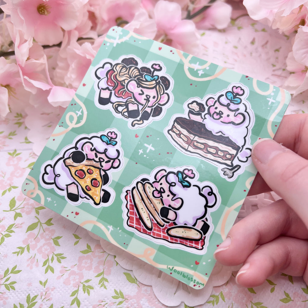 Italian Dinner Sprout the Sheep ~ Sticker Sheet Sticker Sheet Woolblossom   